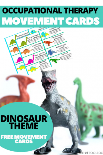 dinosaur movement cards for kids to use for heavy work and coping tools to address dinosaur sized feelings