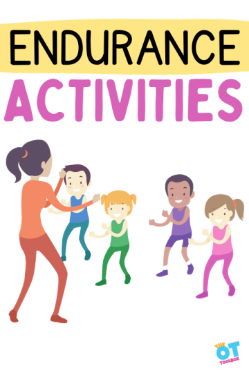 teacher leading kids in a dance activity. Text says "endurance activities"