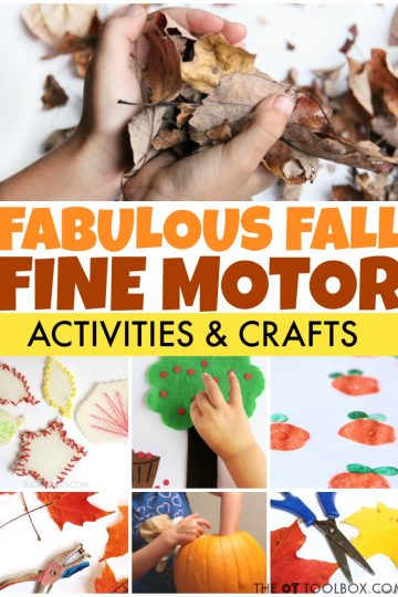 Fall fine motor activities for kids to develop fine motor skills.