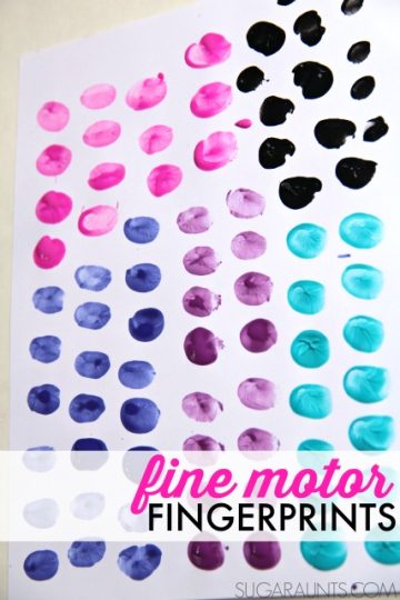 Fine motor fingerprints to help with finger isolation and dexterity in kids