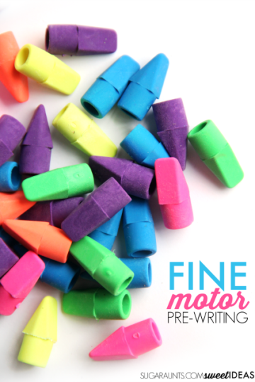 pre-writing lines activity with erasers