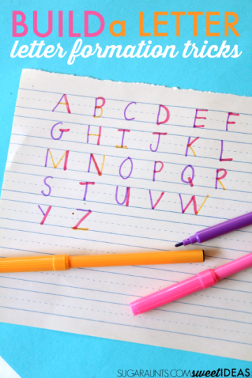 Letter construction activity with markers