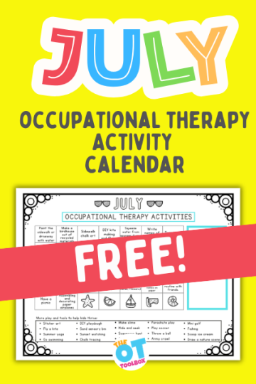 July occupational therapy activities calendar