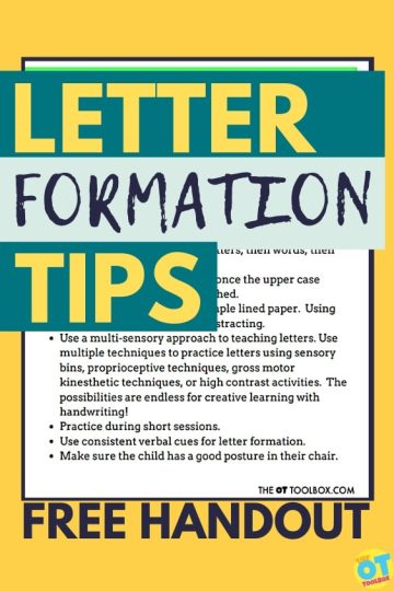 Hoja de formación de letras