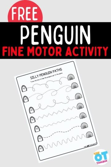 Free penguin worksheet for fine motor skills