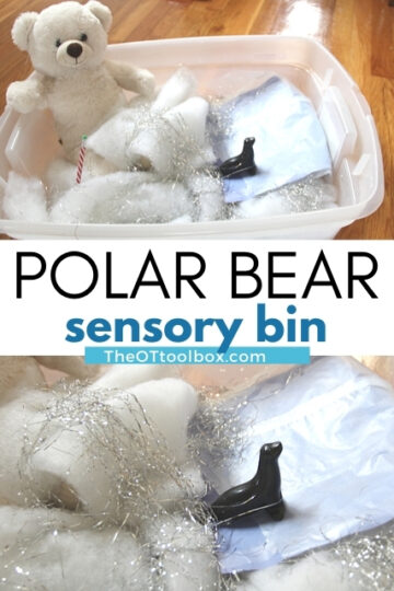 Use a polar bear sensory bin for occupational therapy interventions