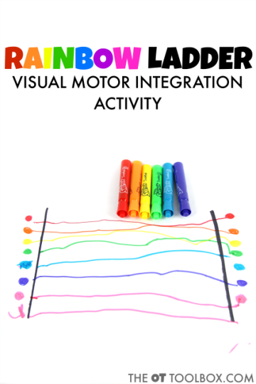 Actividad de integración visual motriz de la escalera del arco iris