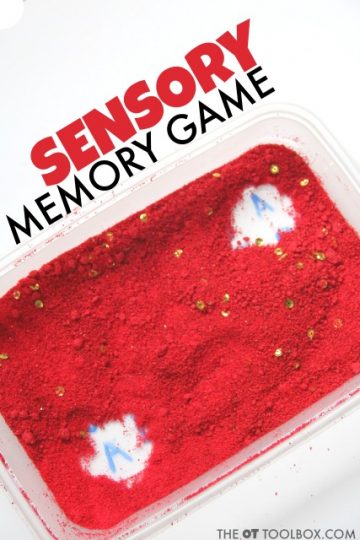 Visual Memory Game with a sensory bin