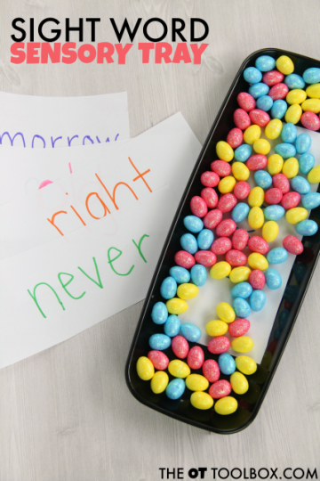 ight word sensory tray