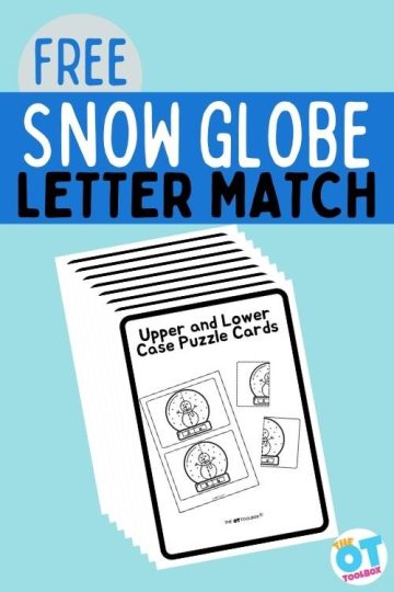 snow globe printable for letter matching