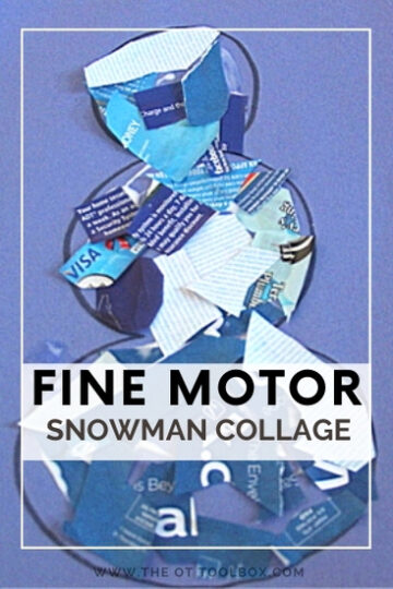 snowman collage using junk mail