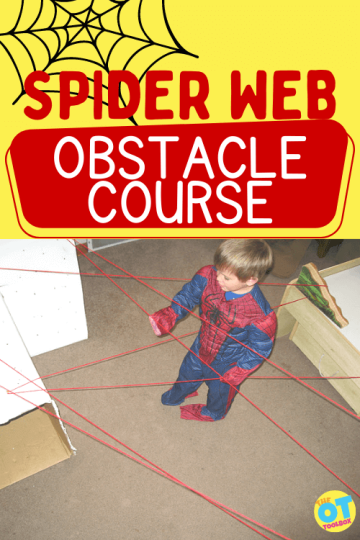 Spider web obstacle course activity for kids