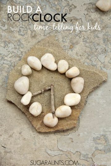 Use rocks to make a rock clock