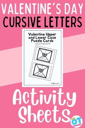 Valentine uppercase and lowercase cursive activity